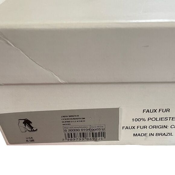 NIB Schutz Zhara Winter Leather Heeled Booties With Faux Fur Lining Size 8.5 - Picture 16 of 16